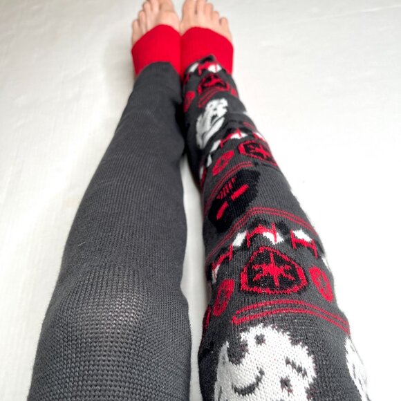 Cosplay Christmas Leg Warmers Thigh High Socks Knee Stockings Red Gray Black - Picture 5 of 8